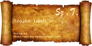 Szojka Tamás névjegykártya